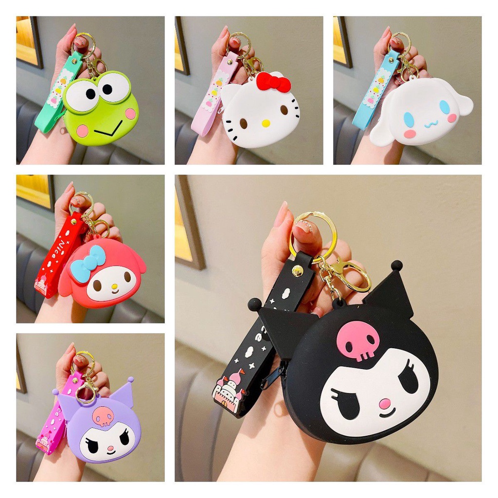 Ví đựng tiền xu Sanrio Melody Kulomi bền bỉ có khóa kéo cho nữ