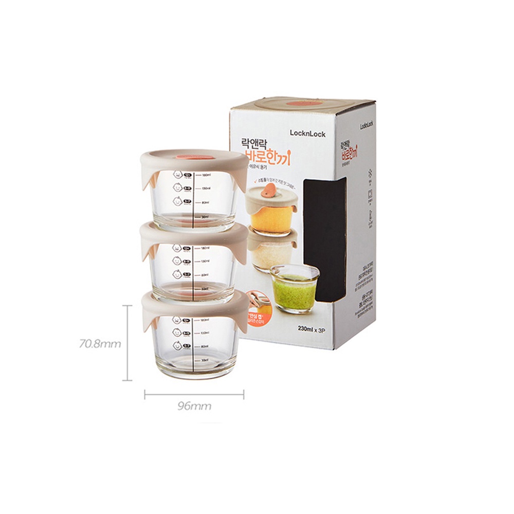 Mô tả Hộp thủy tinh đựng thức ăn dặm cho bé LocknLock có vạch chia 230ml LLG508S3 LLG509S3 280ml LLG542S3IVY LLG510S3 - K-MALL - 12