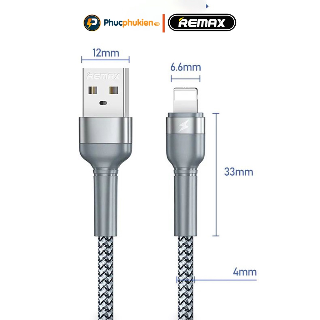 Mô tả Remax 124i - Cáp sạc 2m hỗ trợ sạc nhanh 12w dành cho 14 Pro max trở xuống - Phúc Phụ Kiện Remax - 1