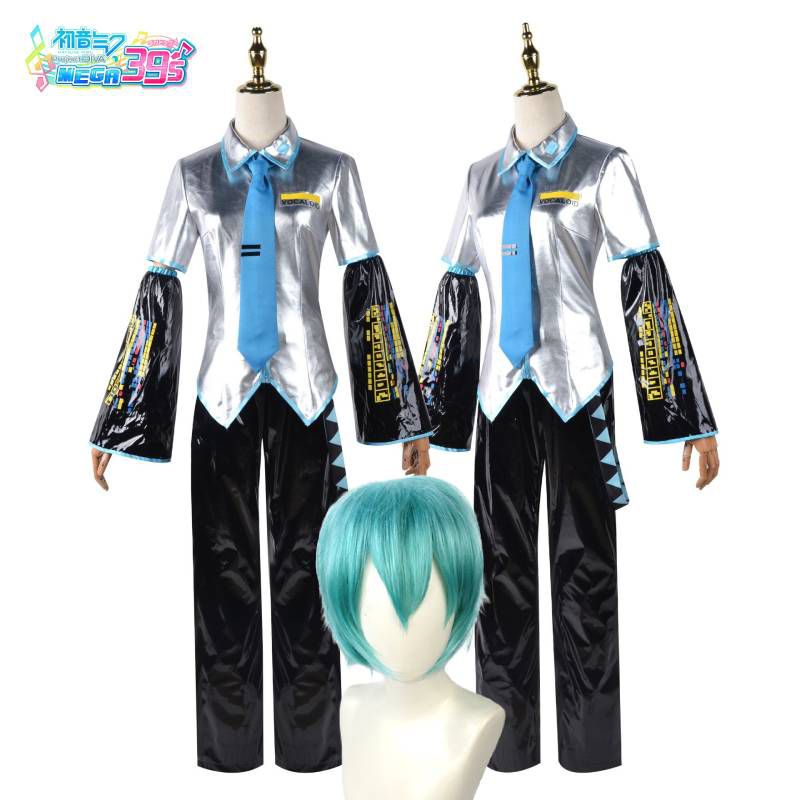 Hatsune Miku Authentic Vocaloid PU Cosplay Set Có Áo Sơ Mi Thắt Quần Tóc Giả
