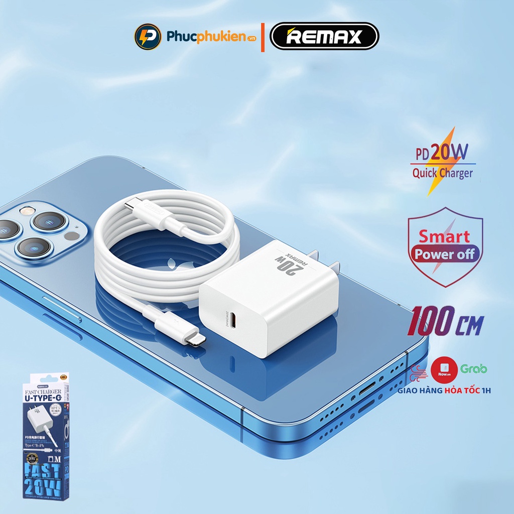Mô tả Bộ sạc nhanh 20w + Dây sạc nhanh 20w chính hãng Remax U5 sạc đầy 50% pin chỉ trong 30p Phúc Phụ Kiện - 3