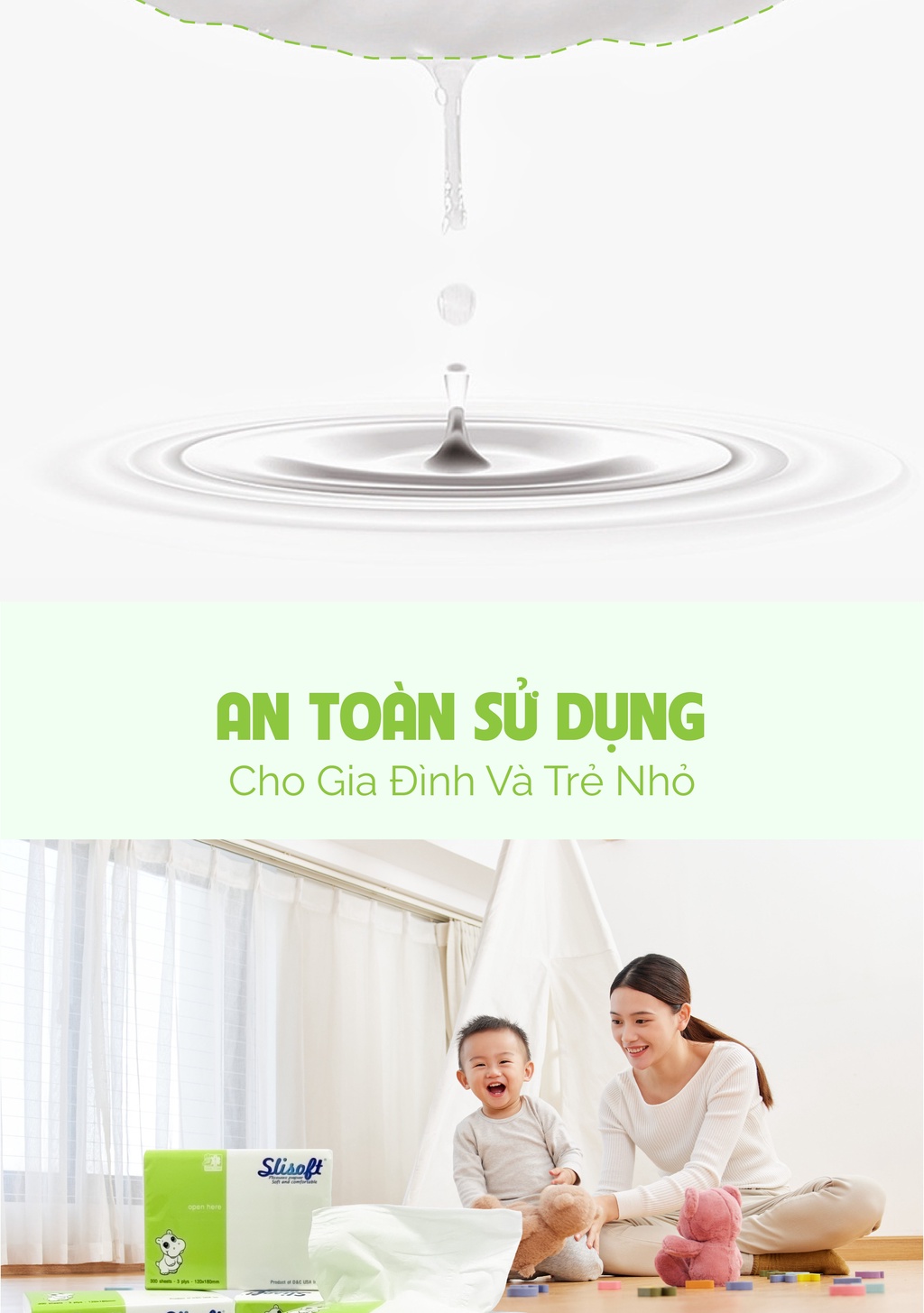 Mô tả Giấy ăn Slisoft Trắng 300 lớp - 4