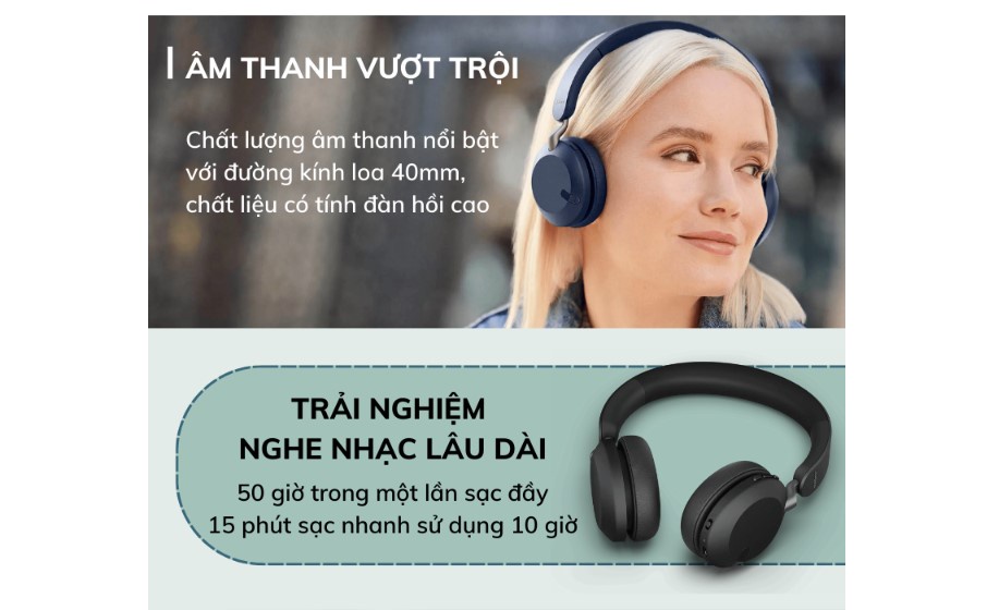 Mô tả Tai Nghe Bluetooth Chụp Tai On-ear JABRA ELITE 45H | 2 microphone | Hàng Chính Hãng - 2