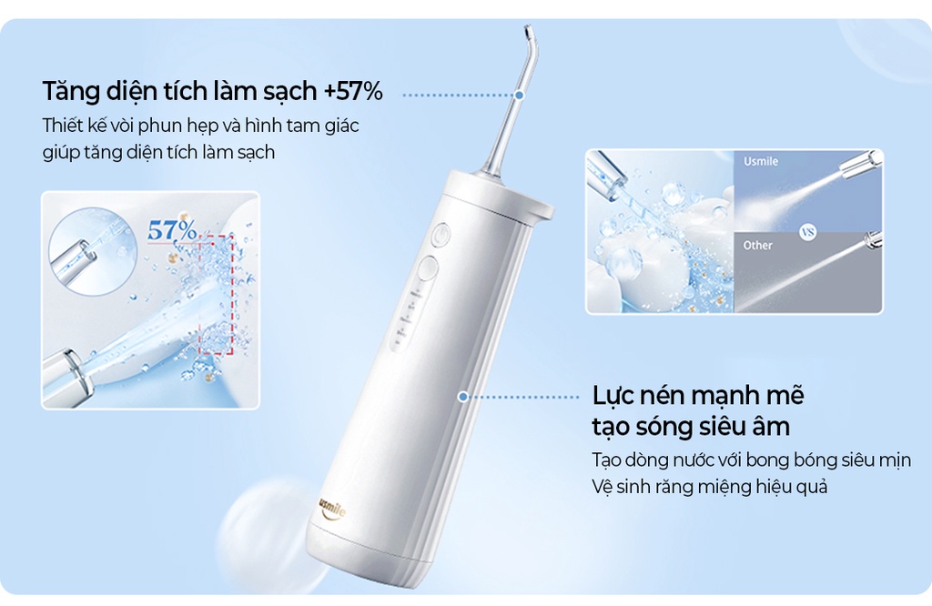 Mô tả Máy tăm nước sóng siêu âm usmile CY0 - Bảo hành 12 tháng - 2