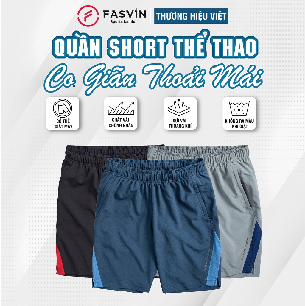 Mô tả Quần short nam FASVIN thể thao vải gió, thoải mái, chuẩn phom, siêu nhẹ Q22508.HN - 1