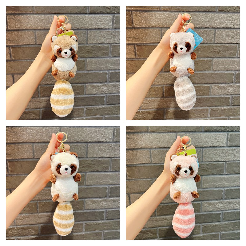 Dễ Thương Gấu Trúc Sang Trọng Racoon Đồ Chơi Cặp Đôi Móc Khóa Túi Trang ...