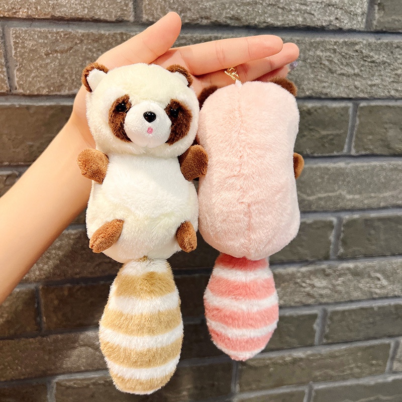 Dễ Thương Gấu Trúc Sang Trọng Racoon Đồ Chơi Cặp Đôi Móc Khóa Túi Trang ...