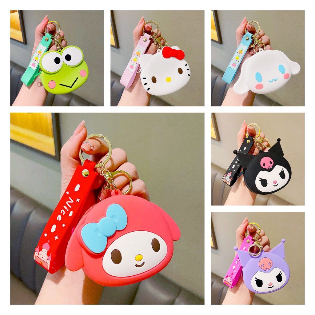 Ví đựng tiền xu Sanrio Melody Kulomi bền bỉ có khóa kéo cho nữ