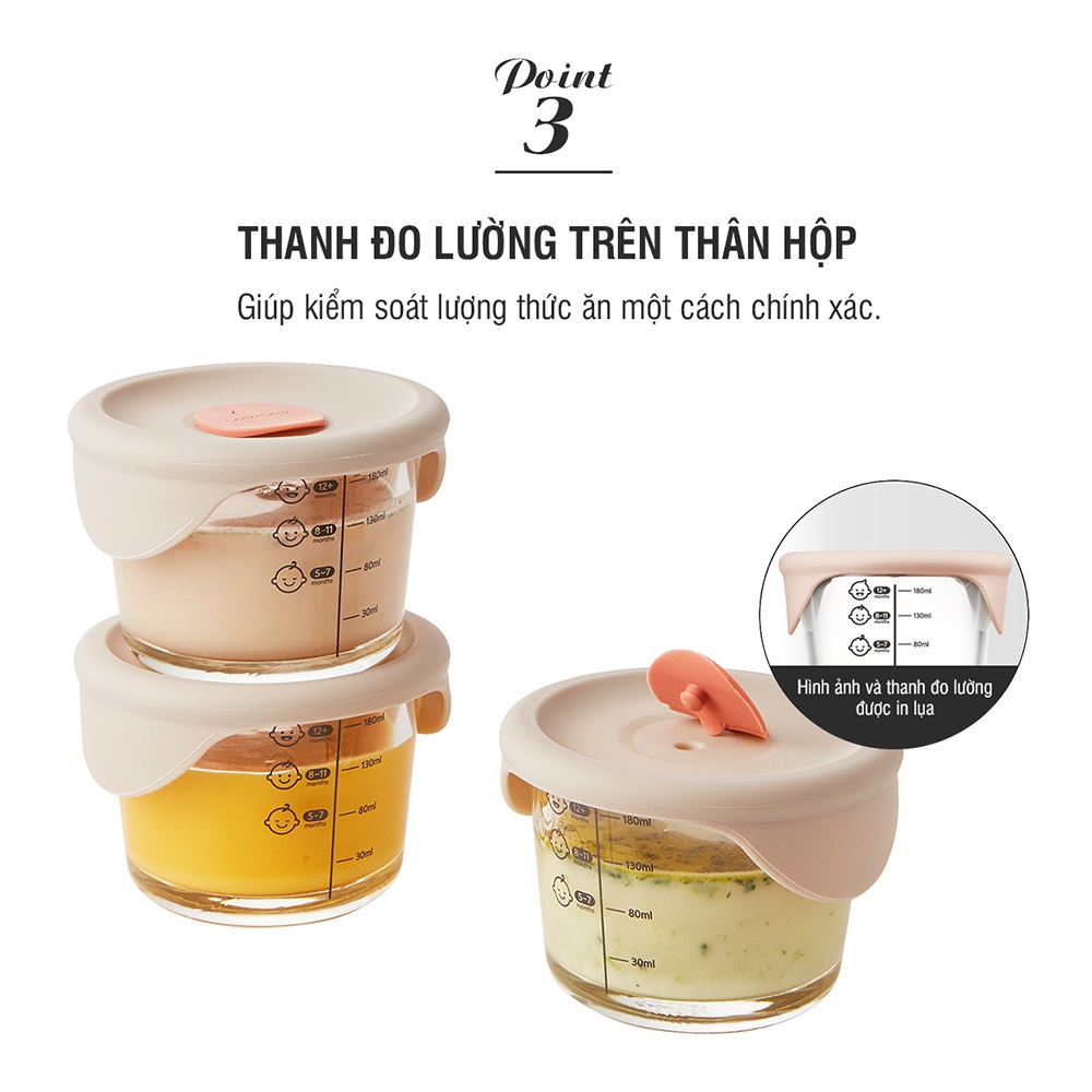 Mô tả Hộp thủy tinh đựng thức ăn dặm cho bé LocknLock có vạch chia 230ml LLG508S3 LLG509S3 280ml LLG542S3IVY LLG510S3 - K-MALL - 8