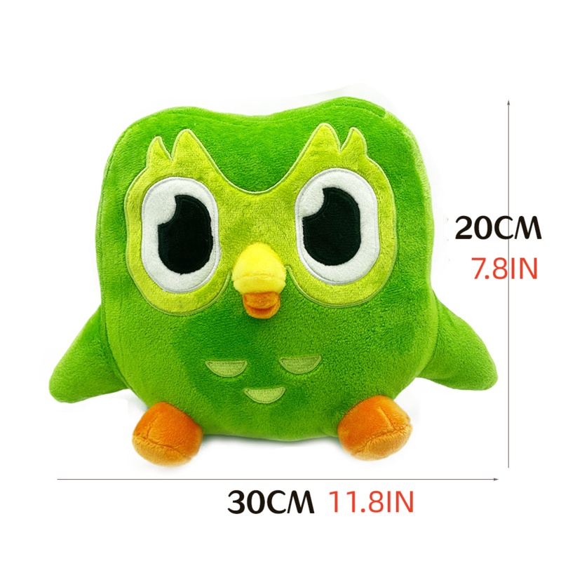 Duolingo Duo Quà tặng búp bê trẻ em sang trọng kỷ niệm 10 năm Cú xanh