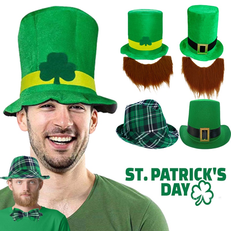 Unisex St. Ngày của Patrick Mũ xanh Người lớn Ireland Leprechaun Shamrock Fancy Dress Access