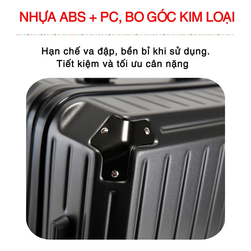 Mô tả Vali kéo du lịch Kingsun vali size20/24dáng hộp Khoá Kéo KS-P37 nhựa PC +ABS cao cấp chống va đập - 5