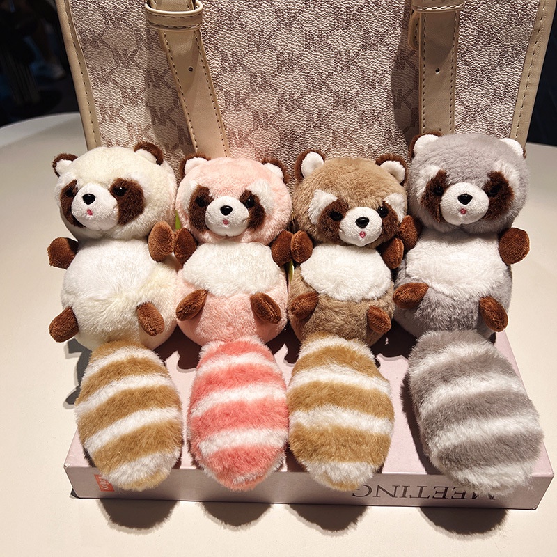 Dễ Thương Gấu Trúc Sang Trọng Racoon Đồ Chơi Cặp Đôi Móc Khóa Túi Trang ...