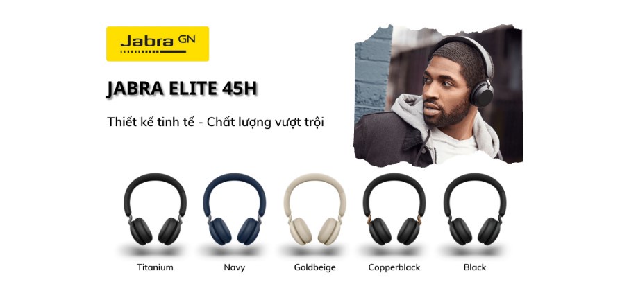Mô tả Tai Nghe Bluetooth Chụp Tai On-ear JABRA ELITE 45H | 2 microphone | Hàng Chính Hãng - 1