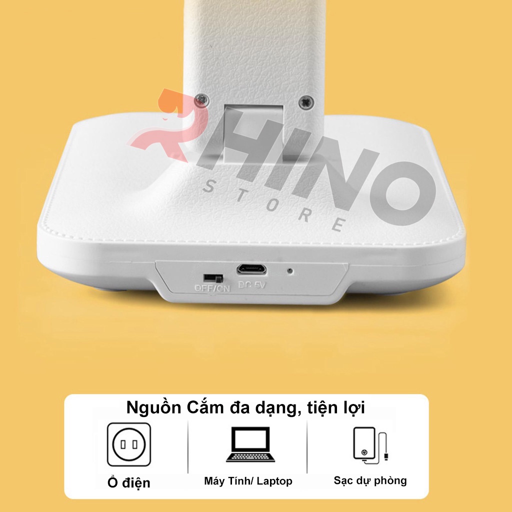 Mô tả Đèn học LED bảo vệ mắt chống cận cảm ứng Rhino L201, tích điện đa năng làm việc, để bàn học - 3