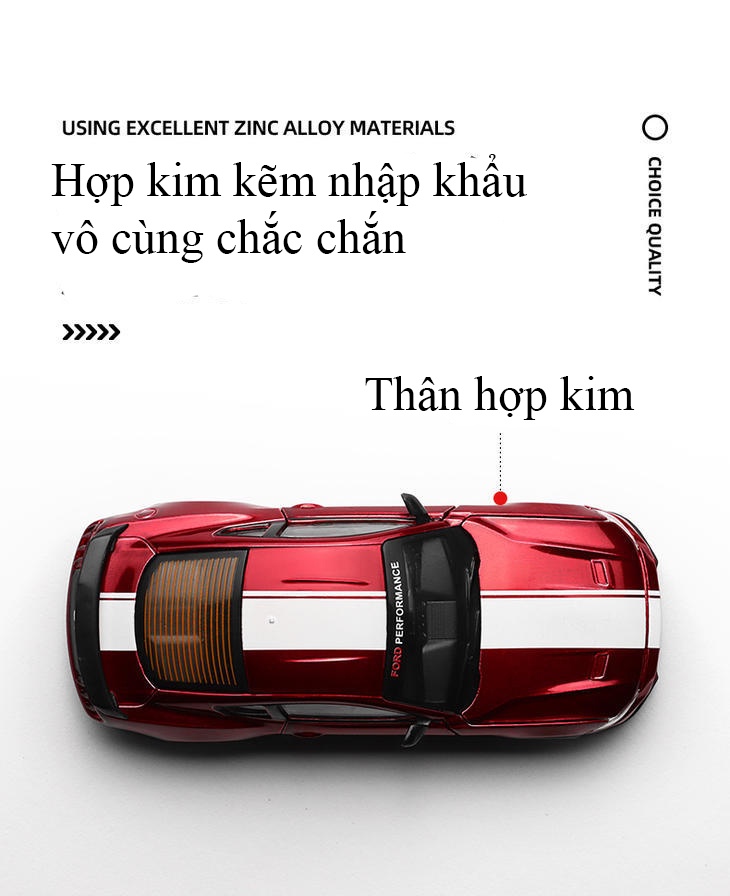 Mô tả Đồ chơi lắp ráp xe mô hình Ford Mustang GT 2018  KAVY bằng hợp kim nguyên khối chạy cót - 5