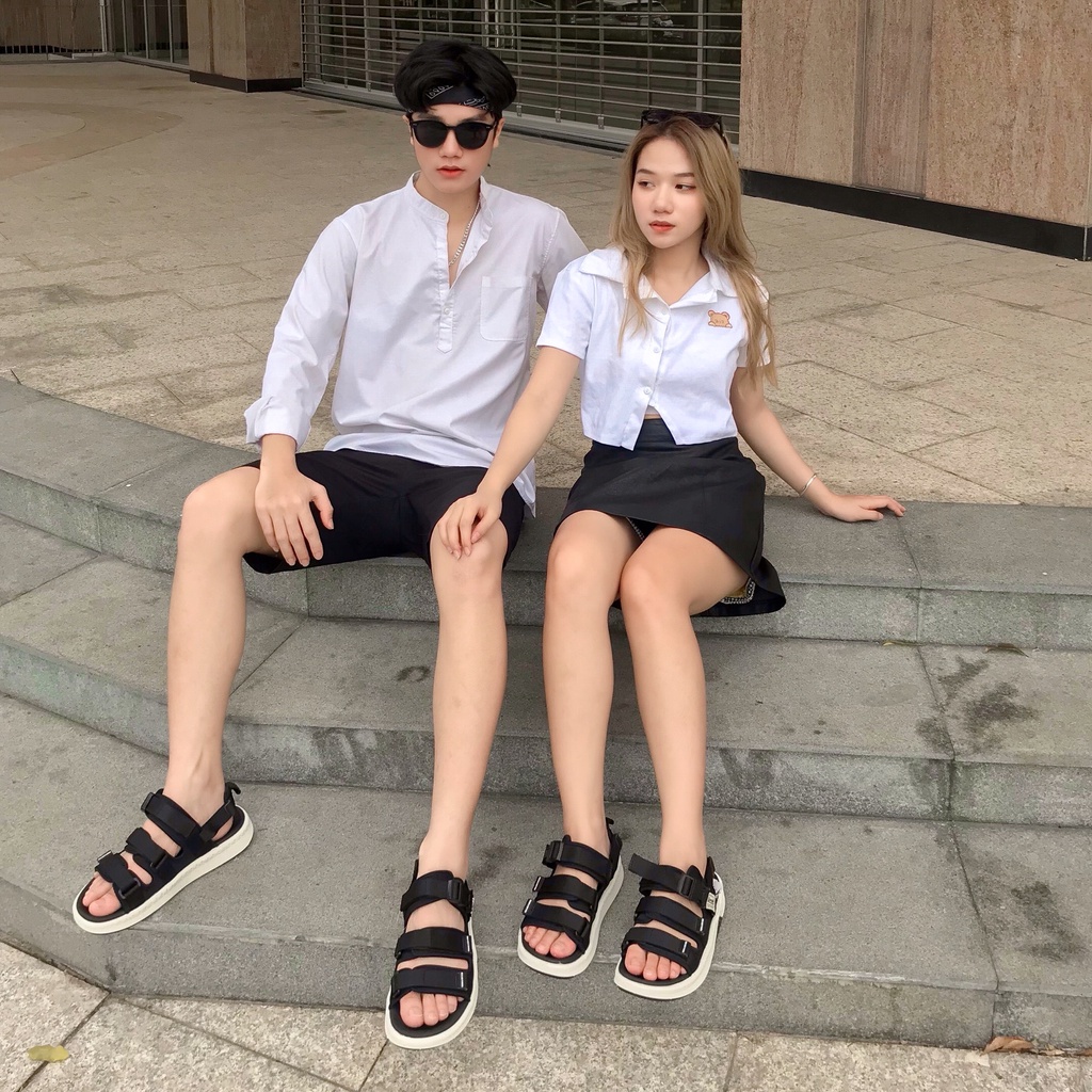 Mô tả Dép Quai Hậu Nam Nữ Genki Màu Đen Đế Trắng Quai Chéo Thời Trang Chính Hãng YK279 - 2