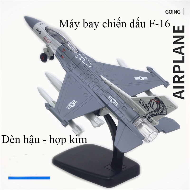 Mô tả Đồ chơi mô hình máy bay chiến đấu F-16, F-18, F-35, SR-71,Su-35  KAVY có nhạc và đèn, vỏ hợp kim kèm chân đế - 4