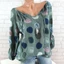 Áo sơ mi dài tay thời trang mùa hè lý tưởng dành cho nữ Vneck Áo sơ mi in hình chấm tuyệt đẹp