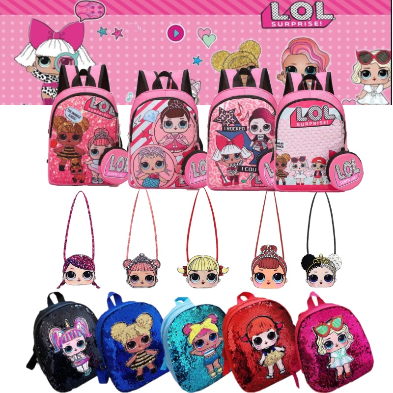LOL SURPRISE Trẻ Em Chống Thấm Nước Túi LOL Bất Ngờ Búp Bê Trẻ Em Đeo Vai Túi Đeo Ngang Học Sinh SchoolBag Sinh Nhật Bé Gái Hoạt Hình Mẫu Giáo Ba Lô