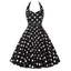 Audrey Hepburn thập niên 1950 Vintage Halter Style Polka Dot Swing Party Dress