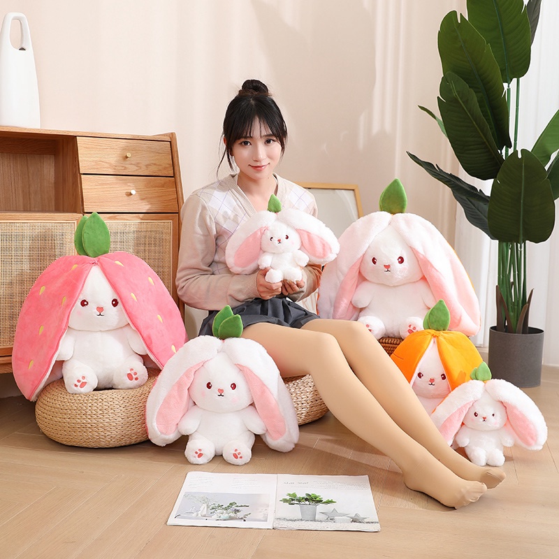 Thỏ trái cây thú nhồi bông dễ thương mềm mại cho trẻ em