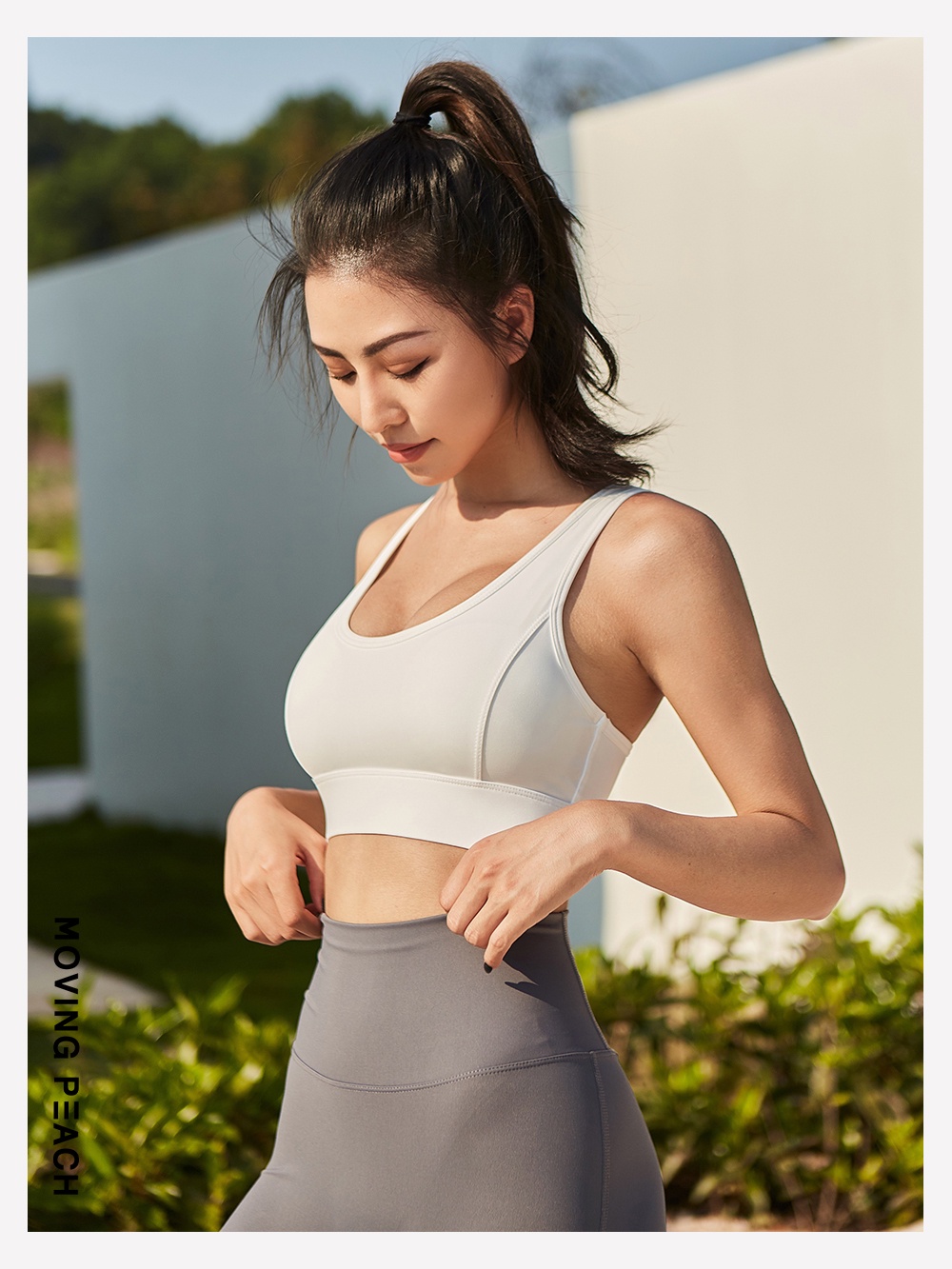 Mô tả Áo bra thể thao nữ MOVING PEACH có mút nâng ngực chất liệu thấm hút khô ráo nhanh chóng - 3