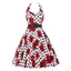 Audrey Hepburn thập niên 1950 Vintage Halter Style Polka Dot Swing Party Dress
