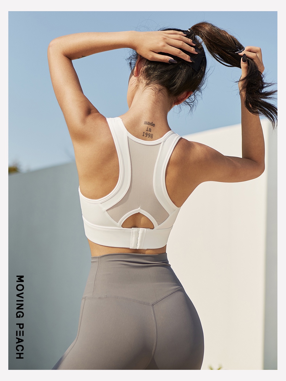 Mô tả Áo bra thể thao nữ MOVING PEACH có mút nâng ngực chất liệu thấm hút khô ráo nhanh chóng - 4