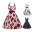 Audrey Hepburn thập niên 1950 Vintage Halter Style Polka Dot Swing Party Dress