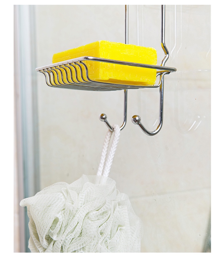 Mô tả Khay Đựng Xà Phòng Hai Tầng Bằng Thép Không Gỉ Giá Đỡ kệ góc nhà tắm - 5