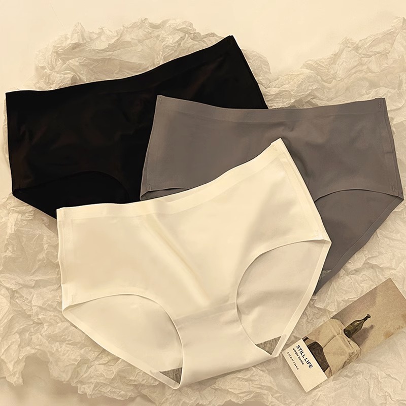 Giảm giá nóng quần lót lụa băng phụ nữ cotton đáy quần lót liền mạch mùa hè thoải mái giữa eo cô gái trẻ quần lót nữ đơn giản