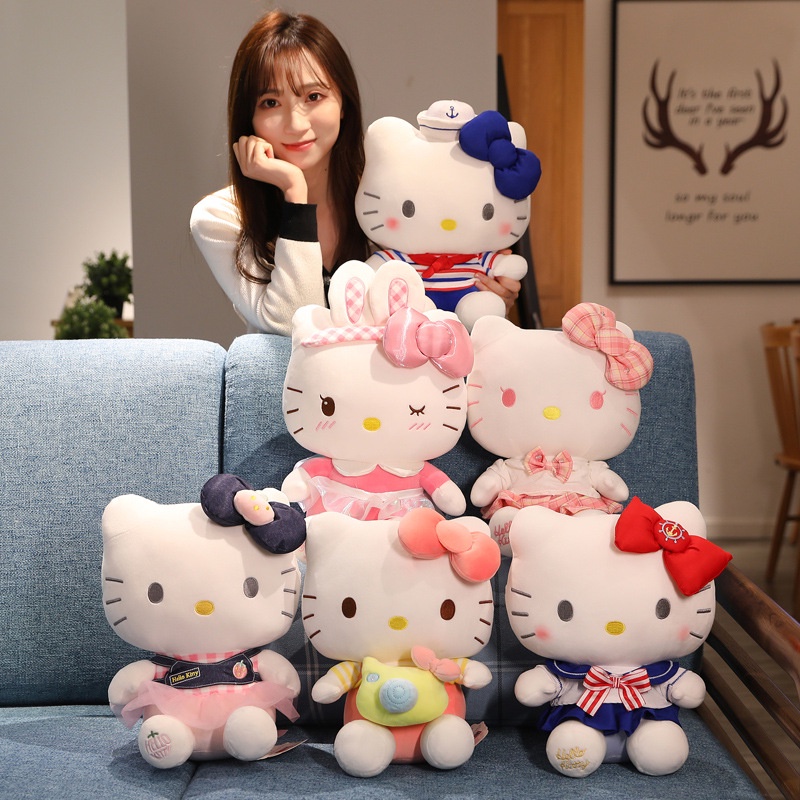 SANRIO Thú Nhồi Bông Hình Mèo Hello Kitty 22cm Trang Trí Dễ Thương