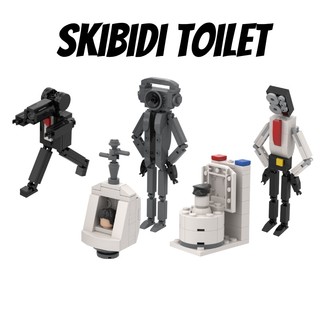 Bộ 3 Mô Hình Lắp Ráp Mô Phỏng Toilet Skibidi Độc Đáo