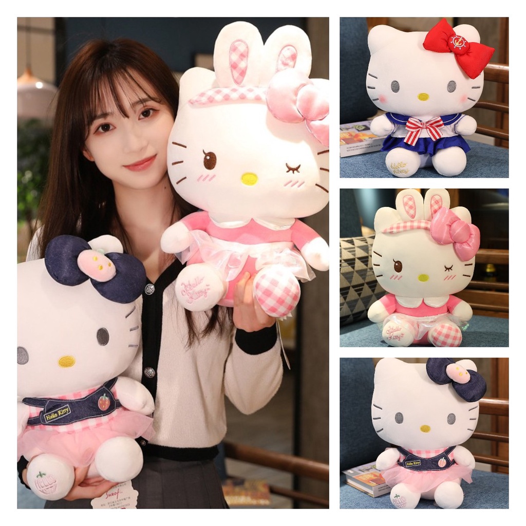 SANRIO Thú Nhồi Bông Hình Mèo Hello Kitty 22cm Trang Trí Dễ Thương