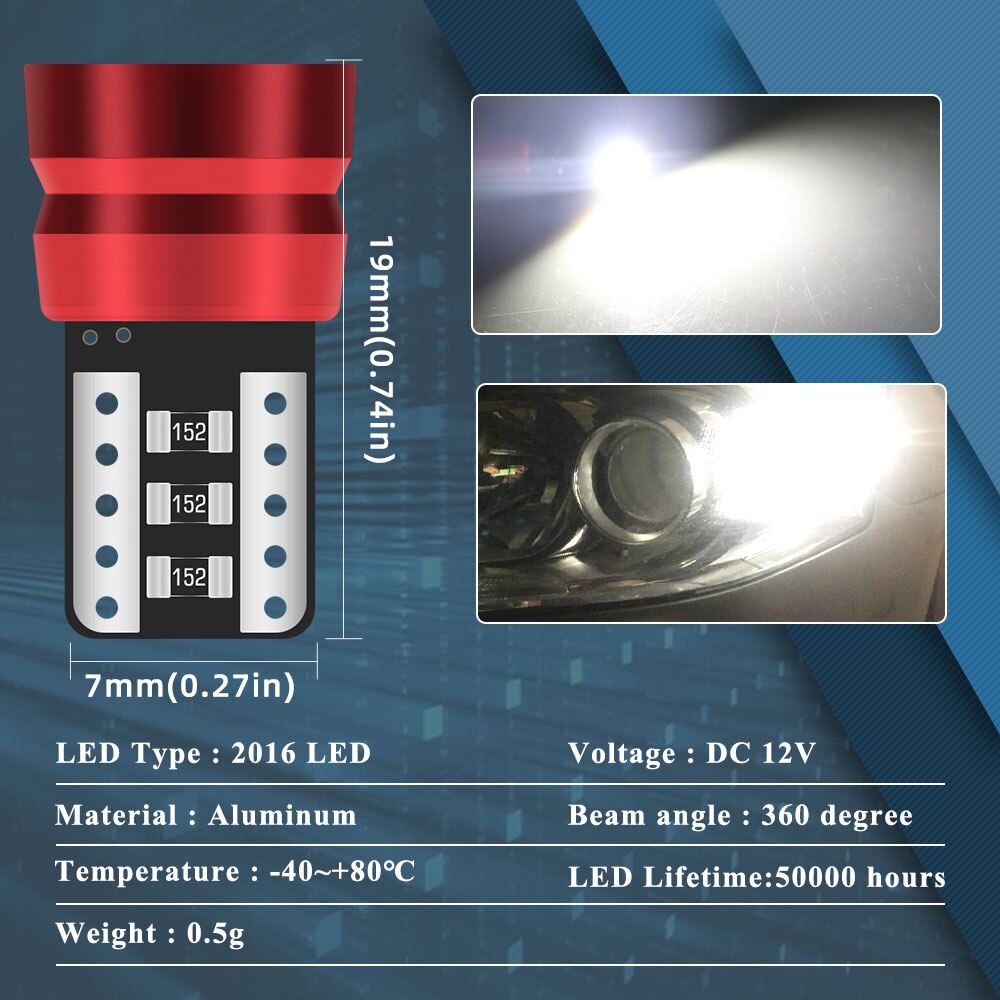 Mô tả Bóng đèn led LYMOYO T10 W5W ánh sáng trắng 6000K cho biển số xe hơi - 4