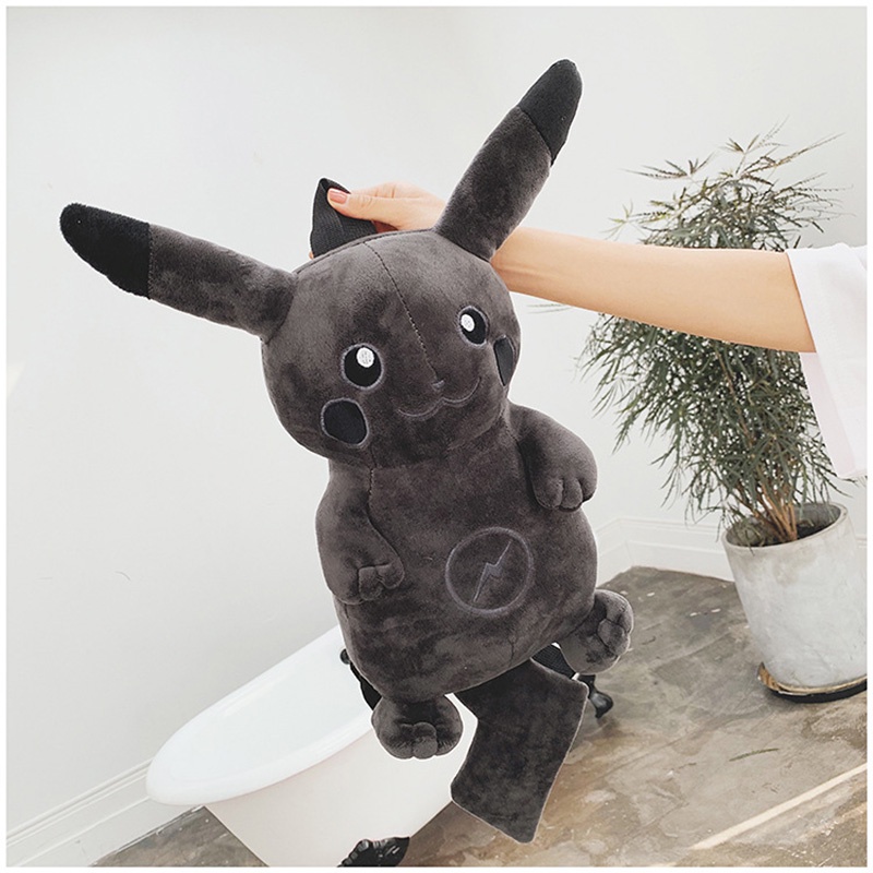 Ba Lô Học Sinh Màu Xám Hình pikachu Nhồi Bông Đáng Yêu