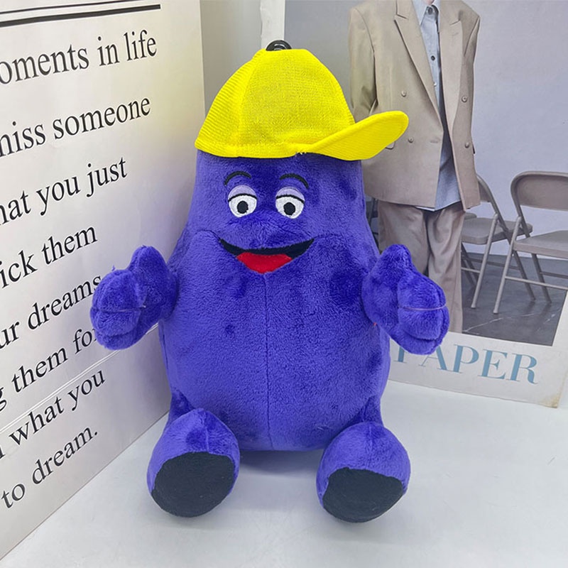 Búp Bê Nhồi Bông Grimace Shake Hat Ngắn Màu Vàng Chất Lượng Cao