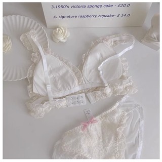 1 bộ ren nơ nữ áo ngực + quần lót sexy cô gái đáng yêu đồ lót thời trang nhật bản phong cách không dây nữ đẩy lên bralette đồ lót