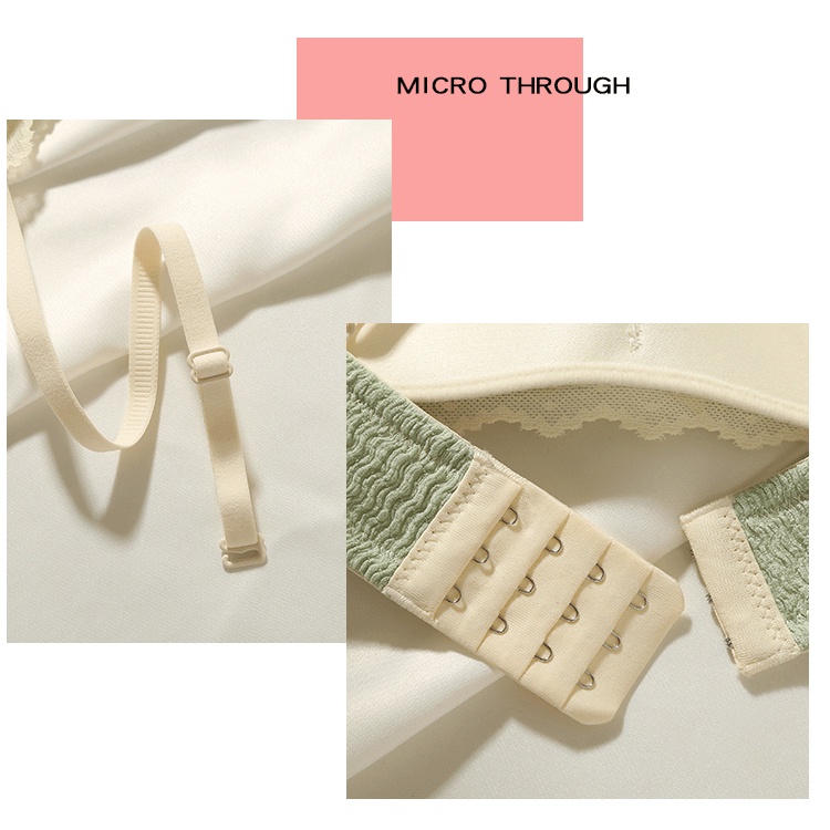 Set sexy nơ phụ nữ áo ngực ren + quần lót liền mạch thoải mái cúp mỏng cô gái thanh niên đồ lót không dây đẩy lên bralette đồ lót nữ