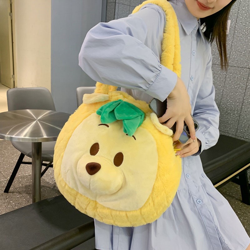 Túi Đeo Vai Cỡ Lớn In Hình Gấu Pooh Chip Lotso Nhồi Bông Disney Dễ Thương Cho Học Sinh