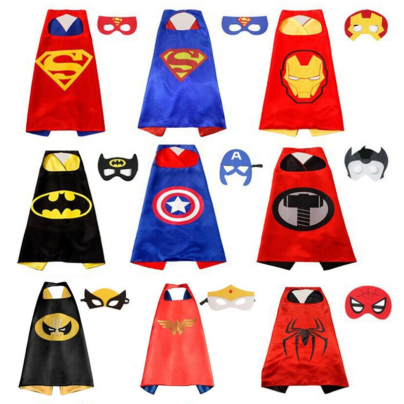 Áo choàng siêu anh hùng dành cho người lớn Áo choàng trẻ em Mặt nạ Trang phục tiệc Halloween Trang phục trang phục