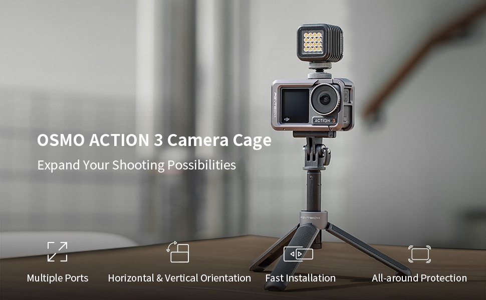 PGYTECH Video Vlogging Camera Frame Cage For DJI Osmo Action 3/4