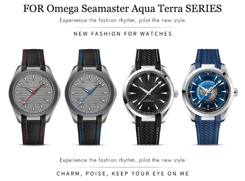 Dây đeo đồng hồ silicon cao su 20mm cho omega seamaster 300 at150 aqua ...