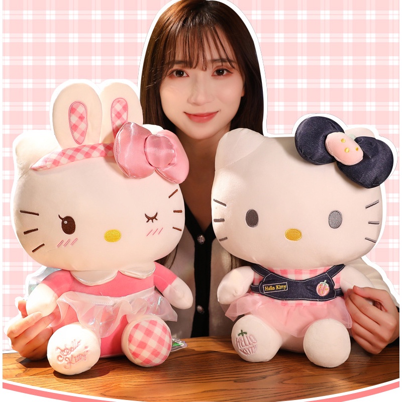SANRIO Thú Nhồi Bông Hình Mèo Hello Kitty 22cm Trang Trí Dễ Thương