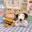 Đồ chơi nhồi bông Snoopy và Charlie Brown có móc khóa nắp đầu