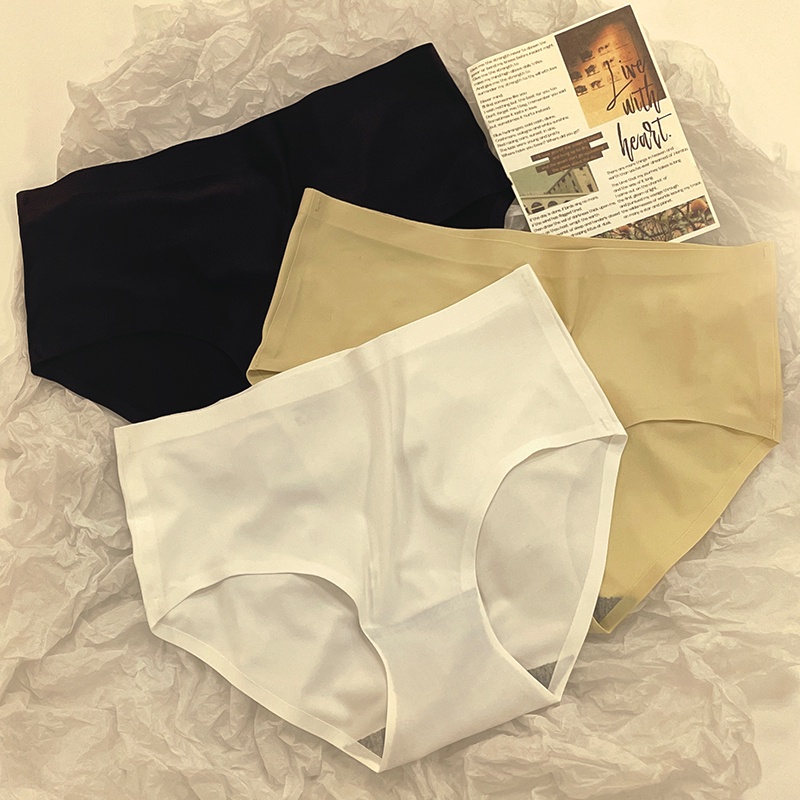 Kích thước m-xl phụ nữ liền mạch đồ lót lụa băng thoải mái giữa eo phụ nữ quần lót cotton đơn giản đũng quần cô gái trẻ quần lót nữ