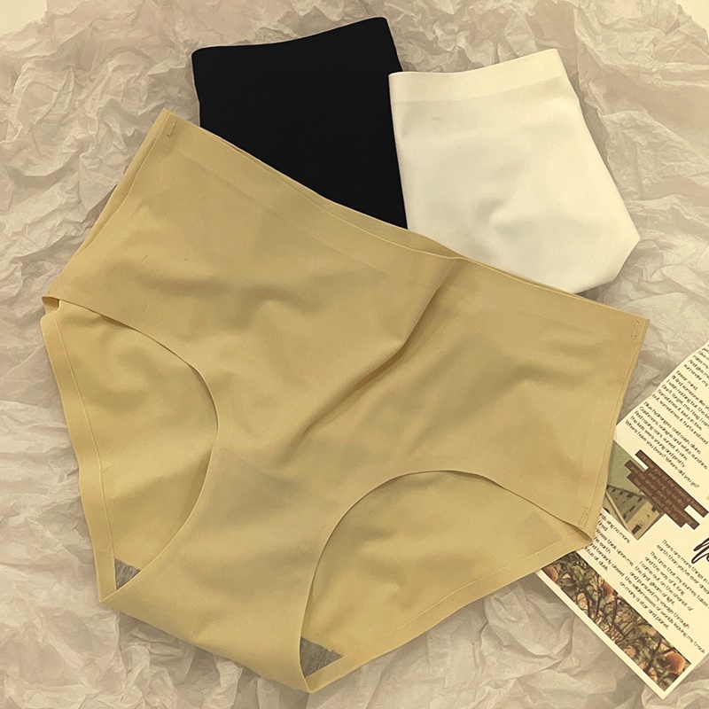 Quần lót liền mạch vải ice silk nữ, đáy quần thoải mái, kiểu giữa eo, đồ lót