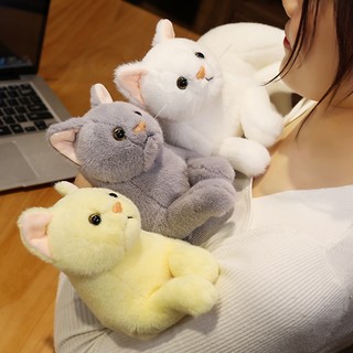Mèo Nhồi Bông 32cm Mềm Mại Màu Trơn Dễ Thương Dùng Làm Quà Tặng Cho Bé