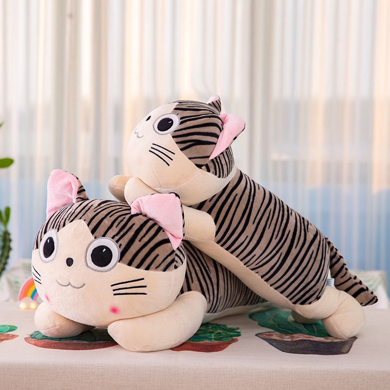 Búp bê sang trọng màu xám mèo dễ thương cho bé gái, Bông Pp, Vải ngắn sang trọng, Có sẵn 4 kích cỡ khác nhau